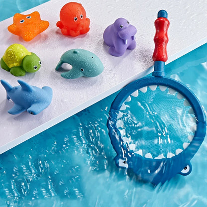 Fishing Toys Network Bag Pick up Octopu Starfish Change Color Kid Toy Swimming Summer Play Water Bath Doll Water Spray Bath toys