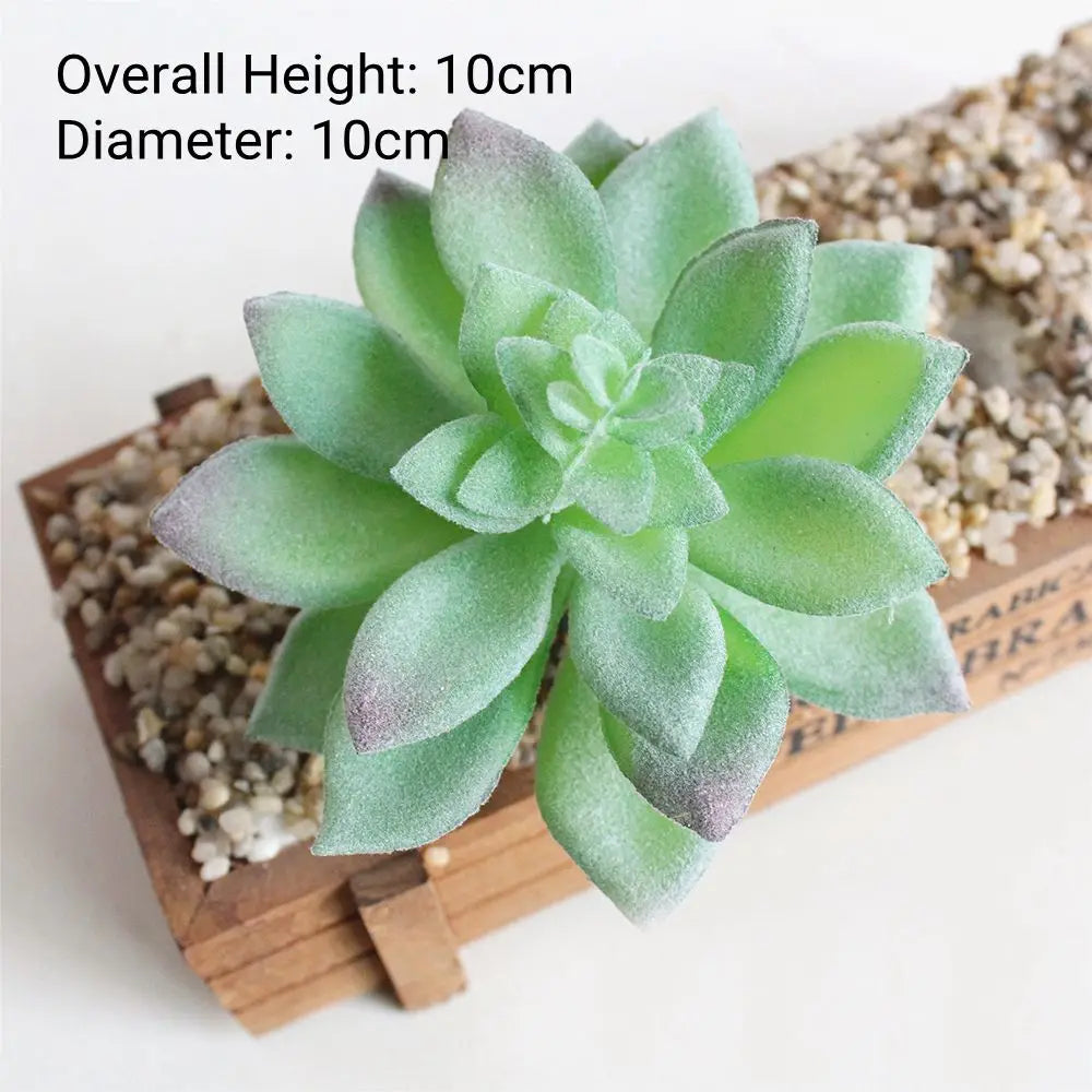 Green Artificial Succulents - Flocking Home Garden Decoration