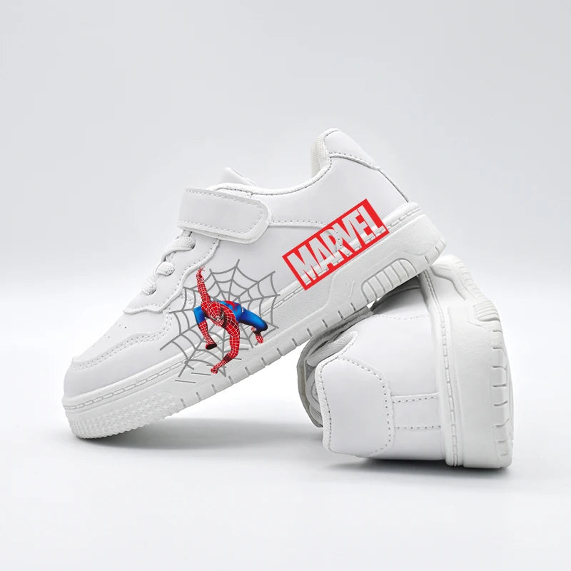 Marvel Kids Shoes - Boys White Breathable Casual Sneakers With Cartoon Print