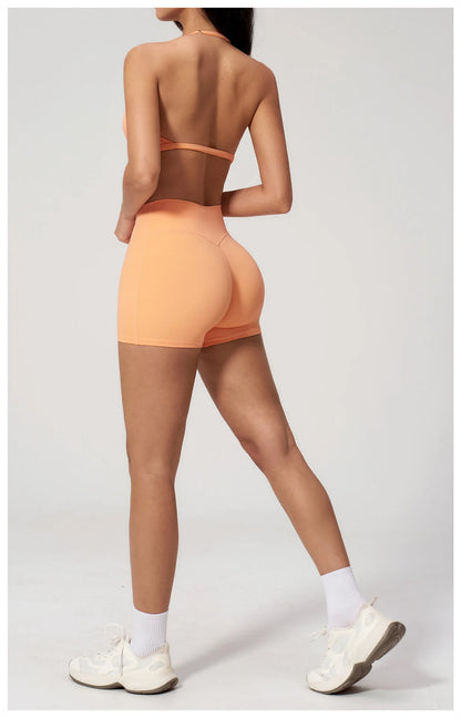 Summer Yoga Set 2 Pieces Women Tracksuit Workout Clothes Sports Outfits High Waist Shorts Fitness Sports Suit Female Gym Clothes