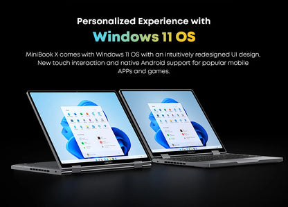 CHUWI MiniBook X Laptop Tablet PC 2 In 1 16GB 512G SSD Intel U300/N150 10.51 Inch FHD IPS Screen 1920*1200 Windows 11 Notebook