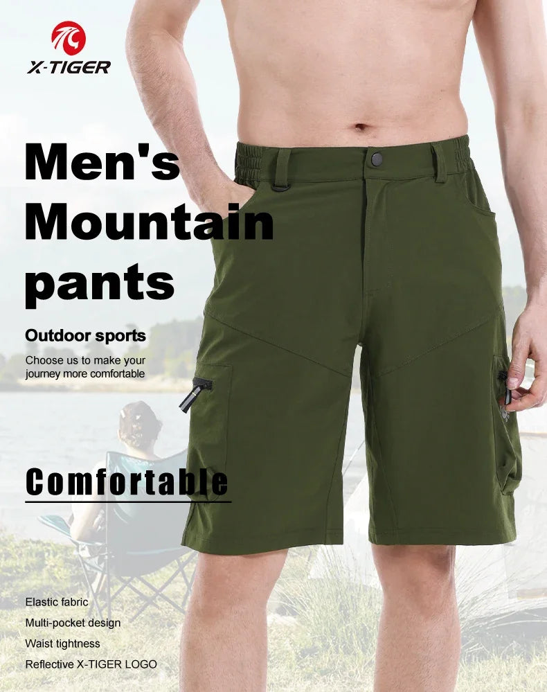 Mountain Bike Shorts – Breathable Multi-Pocket Cycling Shorts with Elastic Waistband