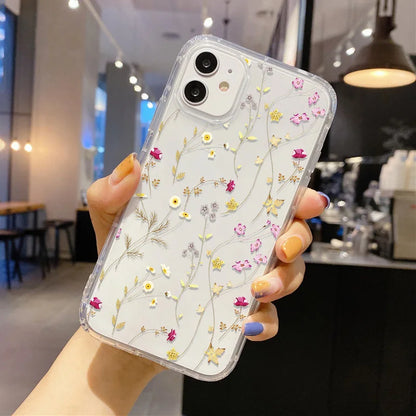 Flower Phone Case For iPhone 17 Case iPhone 15 13 14 11 12 16 Pro Max 7 8 Plus 12 13 Mini XR SE Soft Silicone Transparent Cover