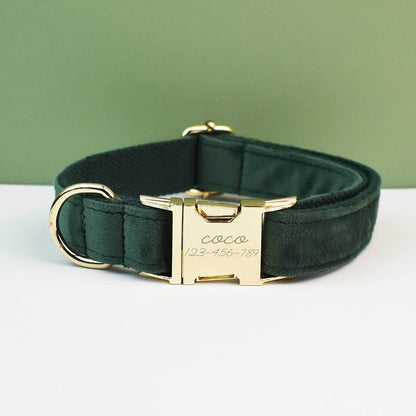 Velvet adjustable dog CollarLeash，Gold dog Collar and leash set，Dog Collar Leash and harness set strong large dog