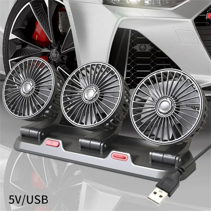 12V Automotive Fan Car Fan 24V 360° Adjustable 3-Head Air Fan Low Noise Multifunctional Temporary Parking Fan for Auto Vehicles