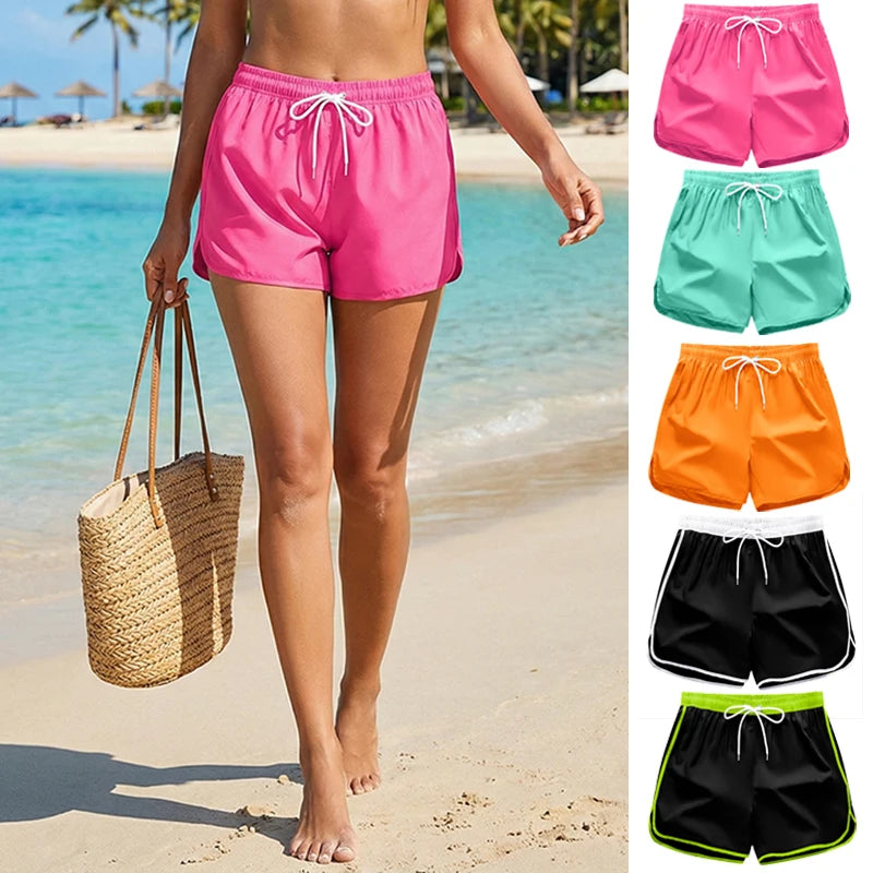 Women's Summer Vacation Beach Shorts Casual Quick Dry Board Shorts with Split Hem Beachwear Swimwear Swimsuit Bathing Suit