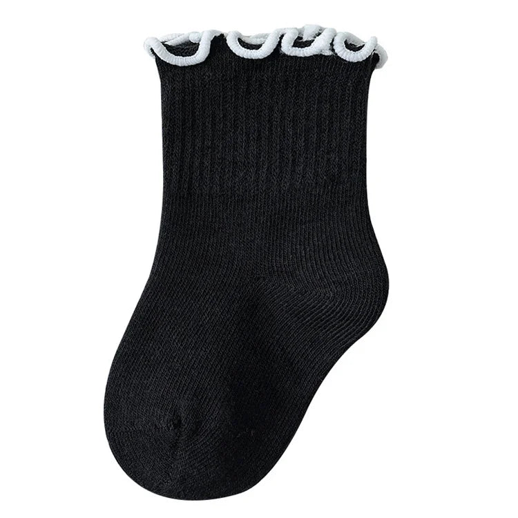 Lawadka Children's Girls Socks Cotton Dot Solid Kids Girl Sock Fashion Princess Baby Socks For Girls   Autumn Winter 0-12Years