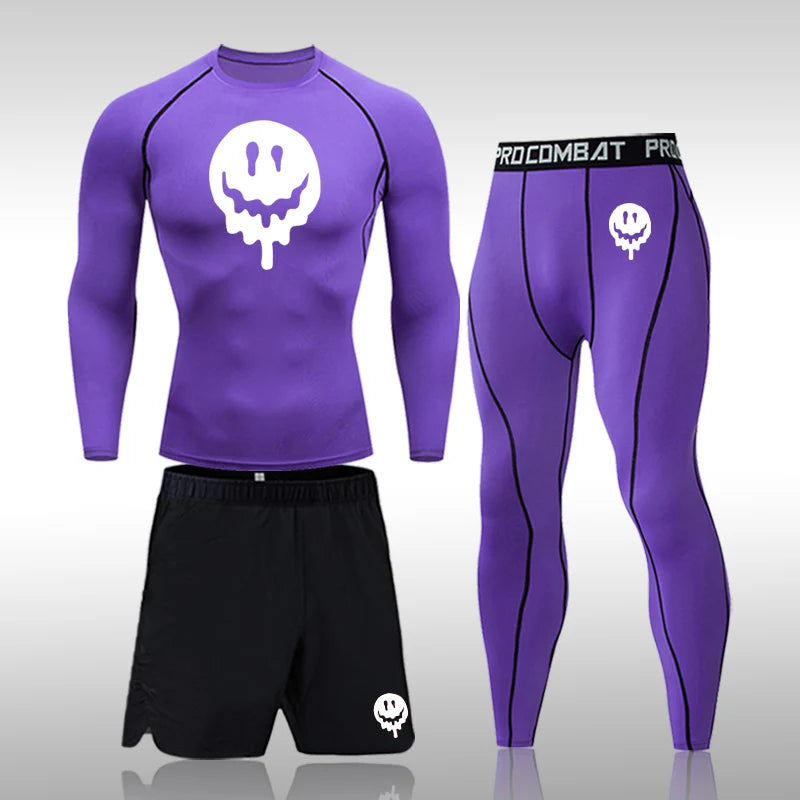 Men's Compression Running Set | Long Sleeve Running Top & Athletic Compression Gear for Fitness