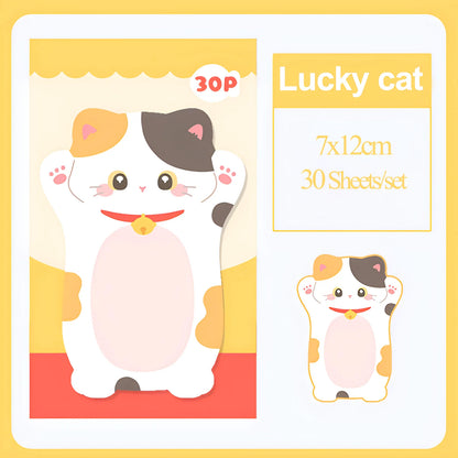 Aesthetic Cat Sticky Notes - Cute Kawaii Memo Pad for Daily Planning
