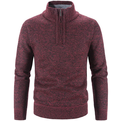 New Pullovers Autumn Winter Knit Sweater Men's Zipper Outwear Korean Casual Streetwear Turtleneck Cold Blouse Hombre Jumpers