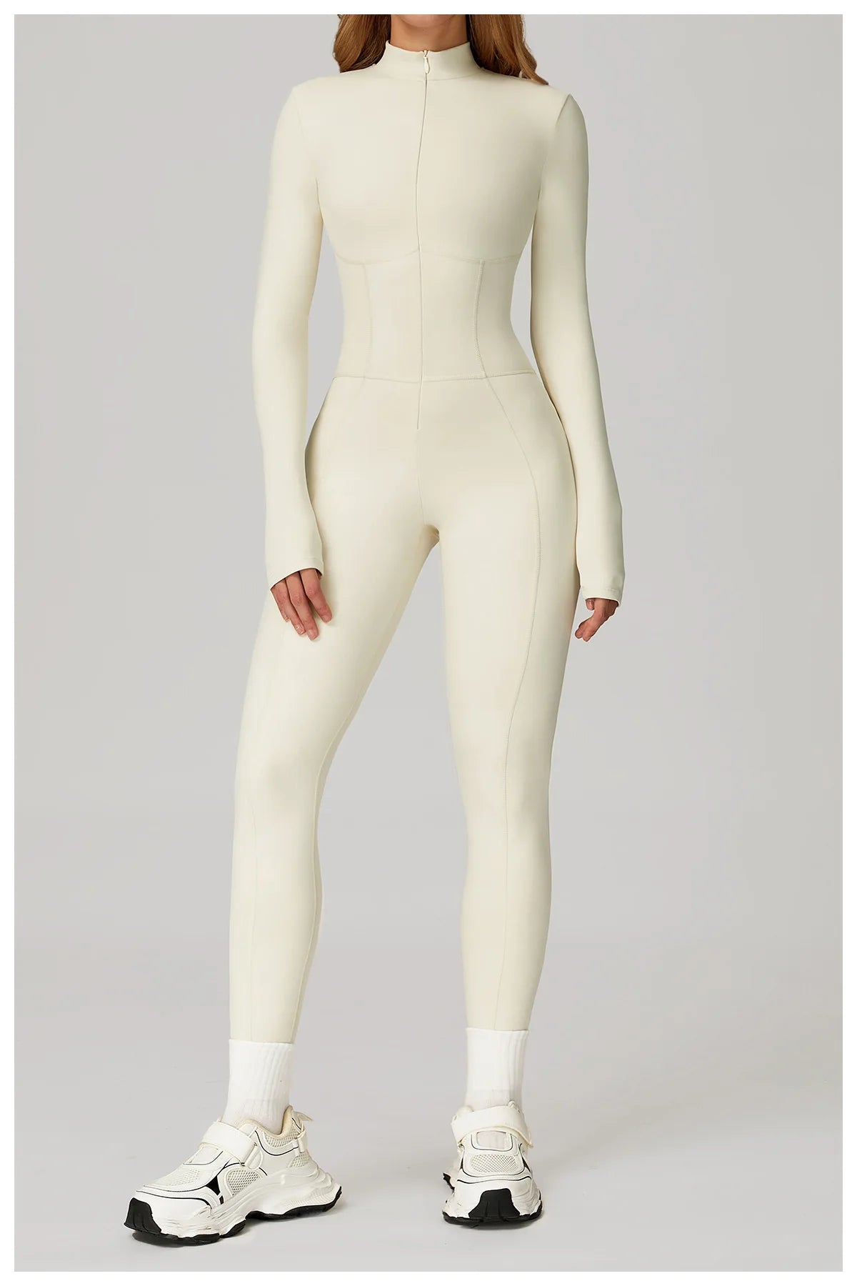 Velvet Yoga Jumpsuit – Women's Fitness Set | Long-Sleeved Push-Up Activewear