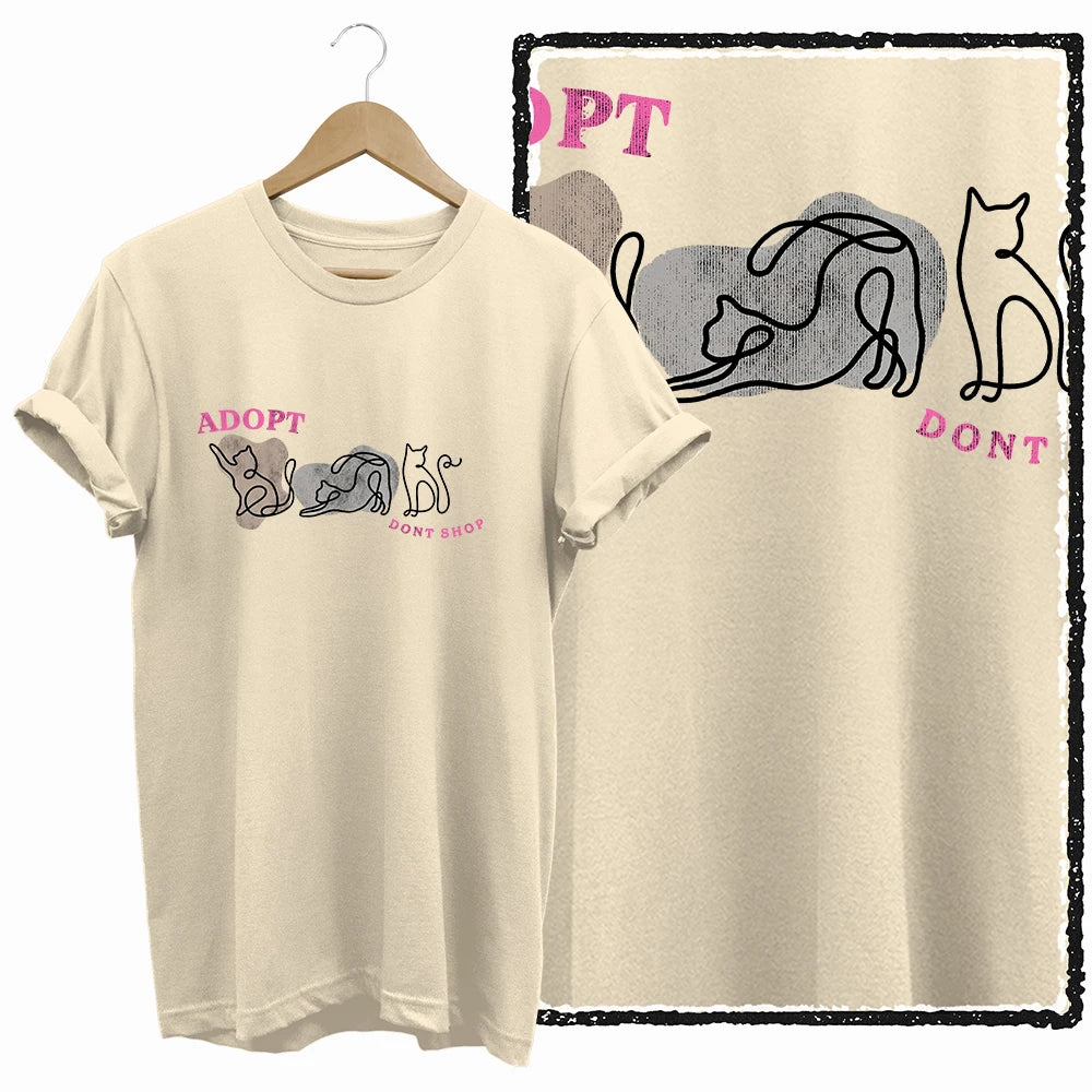 COOLMIND BEIGE cat print exclusive graphic 100% cotton women T shirt big size loose cotton cat lover women tshirt LOVELY cat tee