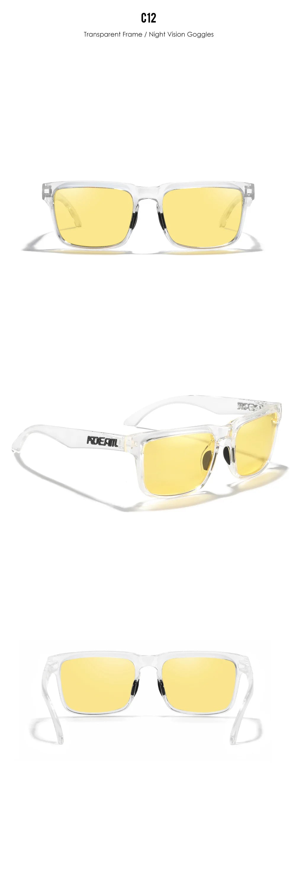 Polarized Photochromic Sunglasses - Men's Square Oversized UV400 Fashion Shades