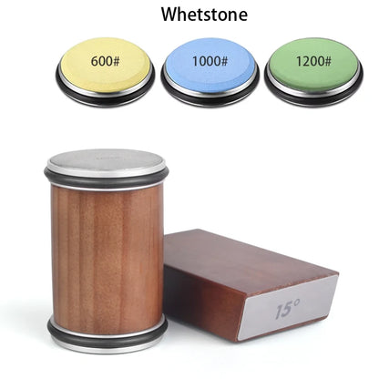 Rolling Knife Sharpener Kit – Diamond Stone with 15°/20° Angles & Magnetic Holder