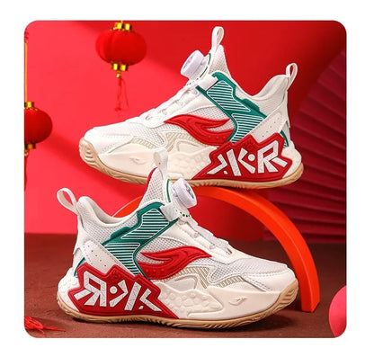 Boys Girls Casual Shoes Outdoor Children‘s Basketball Sneakers Kids Breathable Mesh Athletic Shoes Non-slip Lace-up Running Shoe