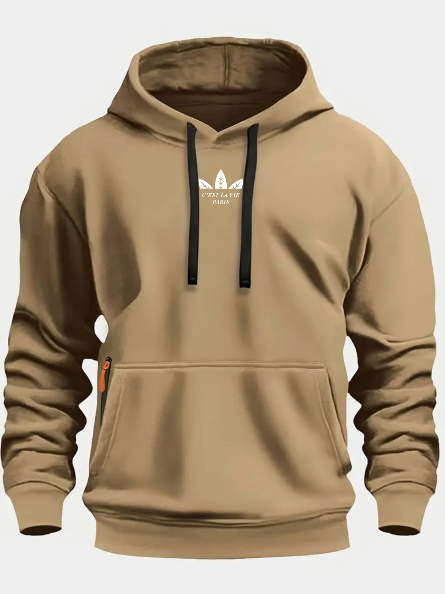 Autumn and Winter New Men's Printed Fleece Hoodie High Quality Solid Color Hoodie Men's Fashion Street Style Sportswear
