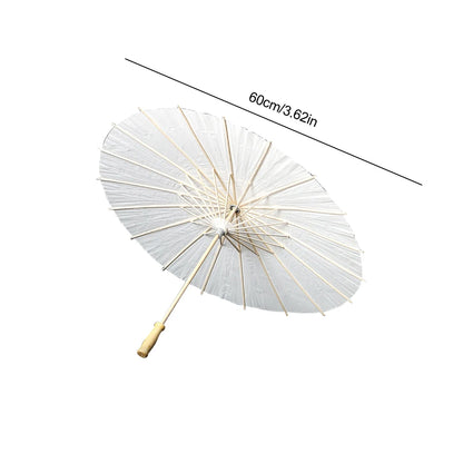 30-1PCS White Paper Parasol Umbrellas DIY Photo Cosplay Prop Bamboo Umbrella For Wedding Party Summer Beach Decor