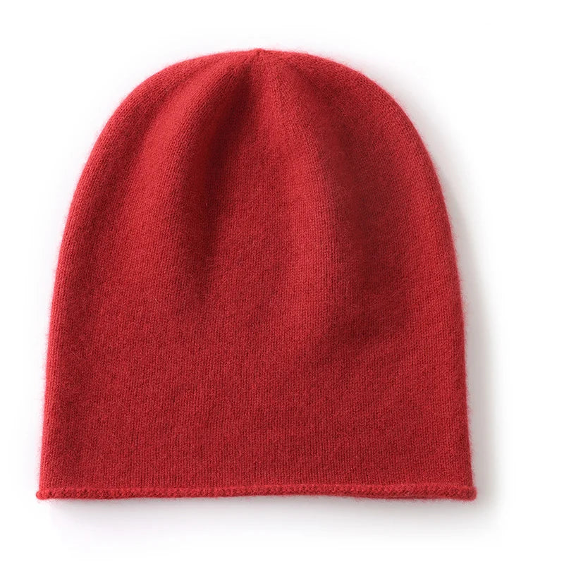 Cashmere Beanie Hat - 100% Soft Knit Winter Hat For Men & Women, Solid Color