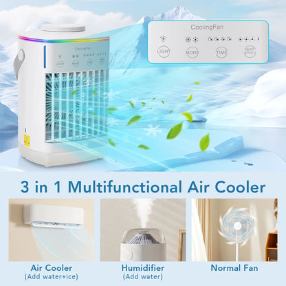 3 In 1 Fan AIr Conditioner Household Small Air Cooler LED Night Light Portable Humidifier Air Adjustment Fan Office Home Fan