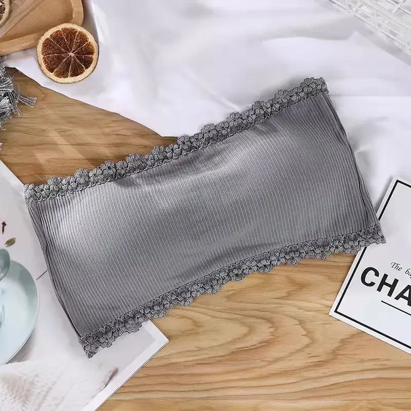 Lace Strapless Bra - Seamless Push Up Bralette | Wire Free Cotton Lace Bra