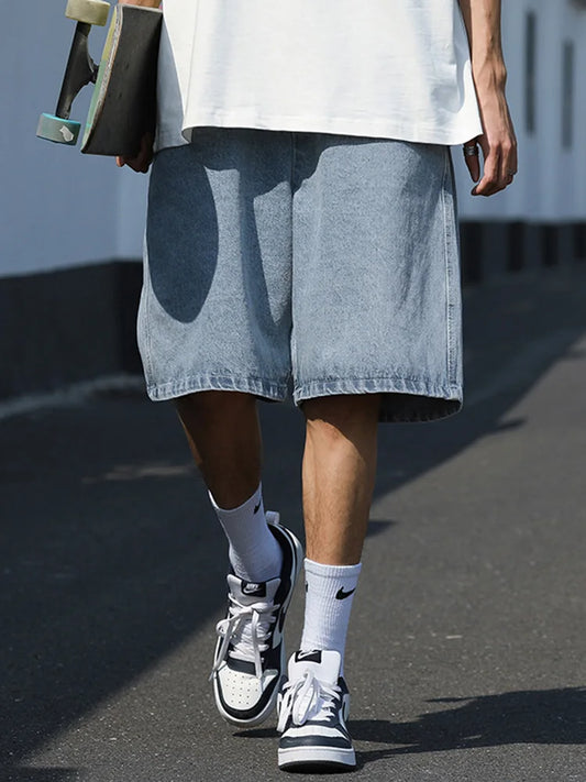 Men's Denim Jorts – Baggy Y2K Streetwear Jean Shorts (Unisex)