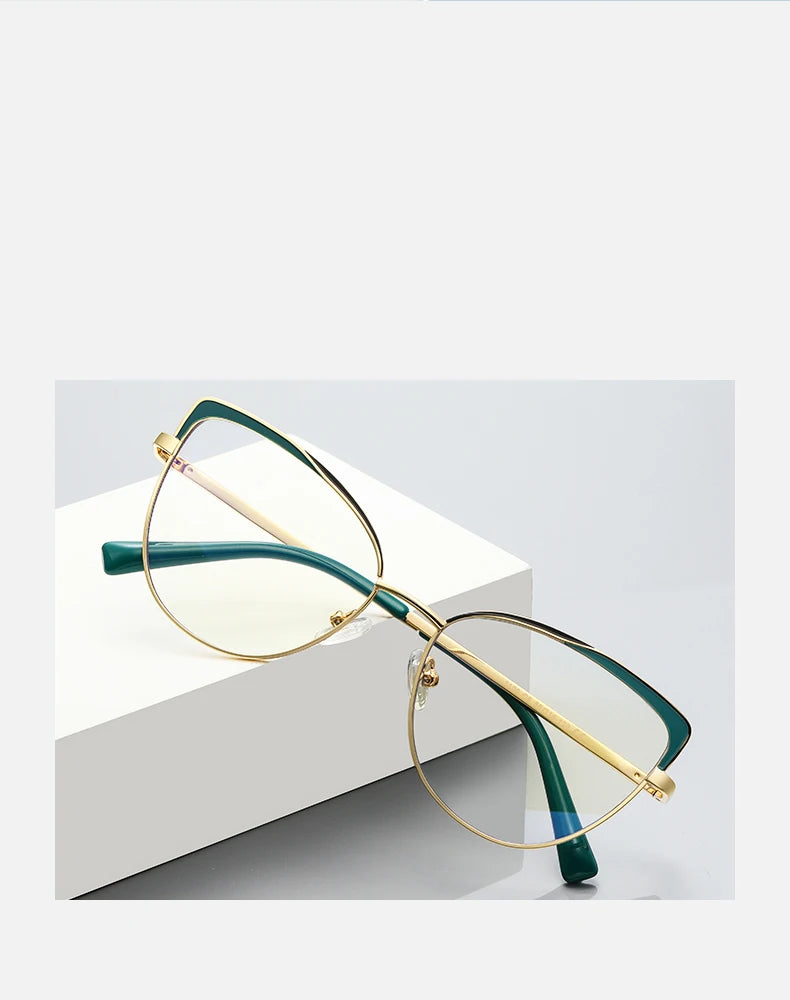 Photochromic Prescription Glasses Women Cat Eye Butterfly Frame Progressive Eyewear