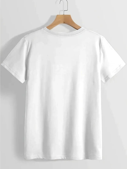 Plus Size T-Shirt - Women's Casual Graphic Tee Shirt | Breathable Cotton, Loose Fit