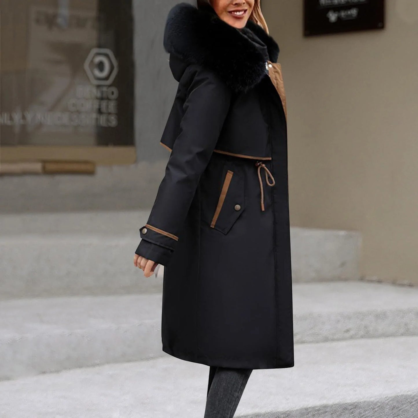 Korean Style Cotton Jacket – Women Winter Coat | Mid Length Zipper Closure Jacket