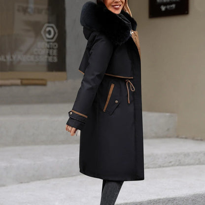 Korean Style Cotton Jacket – Women Winter Coat | Mid Length Zipper Closure Jacket