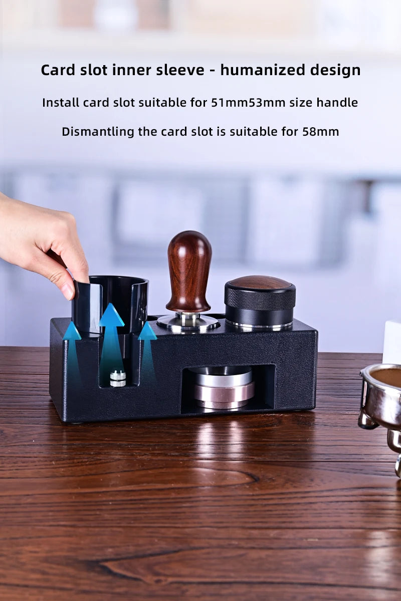 Espresso Tamper Holder | Multifunction Coffee Tool with ABS Stand & Knock Box