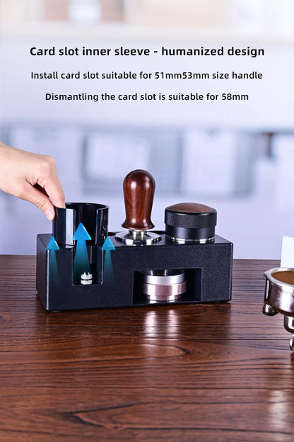 Espresso Tamper Holder | Multifunction Coffee Tool with ABS Stand & Knock Box