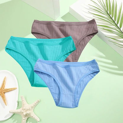 Cotton Panties Women - 3PCS Set Low Rise Briefs | Comfortable Breathable Underwear