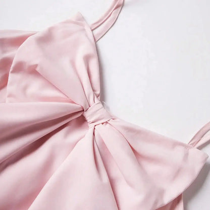 Women's Ruffle Suspender Dress – Three-Layer Bow Strap Dress