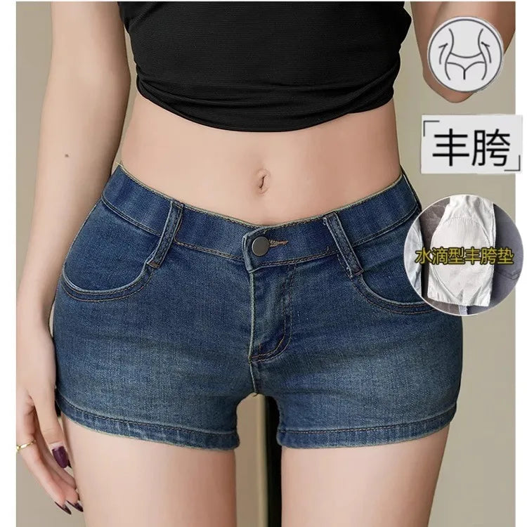 American Sle Hot Girl Low Waist Hip Enhancing Denim orts Women Summer New Slimming Small Size Versatile Hot Pants