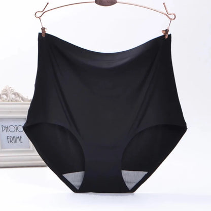 Plus Size women seamless Panties ice silk smooth soft Sexy Underwear Women High Waist Ultrathin Breathable underpants 50-100kg