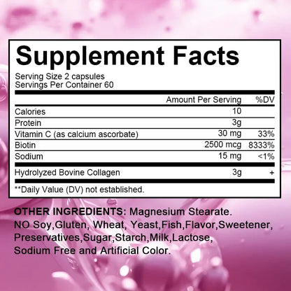 Kenofor 120 Hydrolyzed Collagen Capsules - Support Skin & Joint & Hair & Nail Health - Collagen Supplement