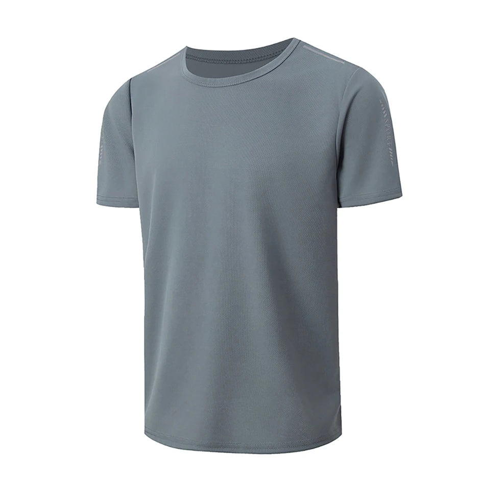 Men's Quick-Dry Sports Shirt – Multicolor Summer Running Badminton Tee with Reflective Strip
