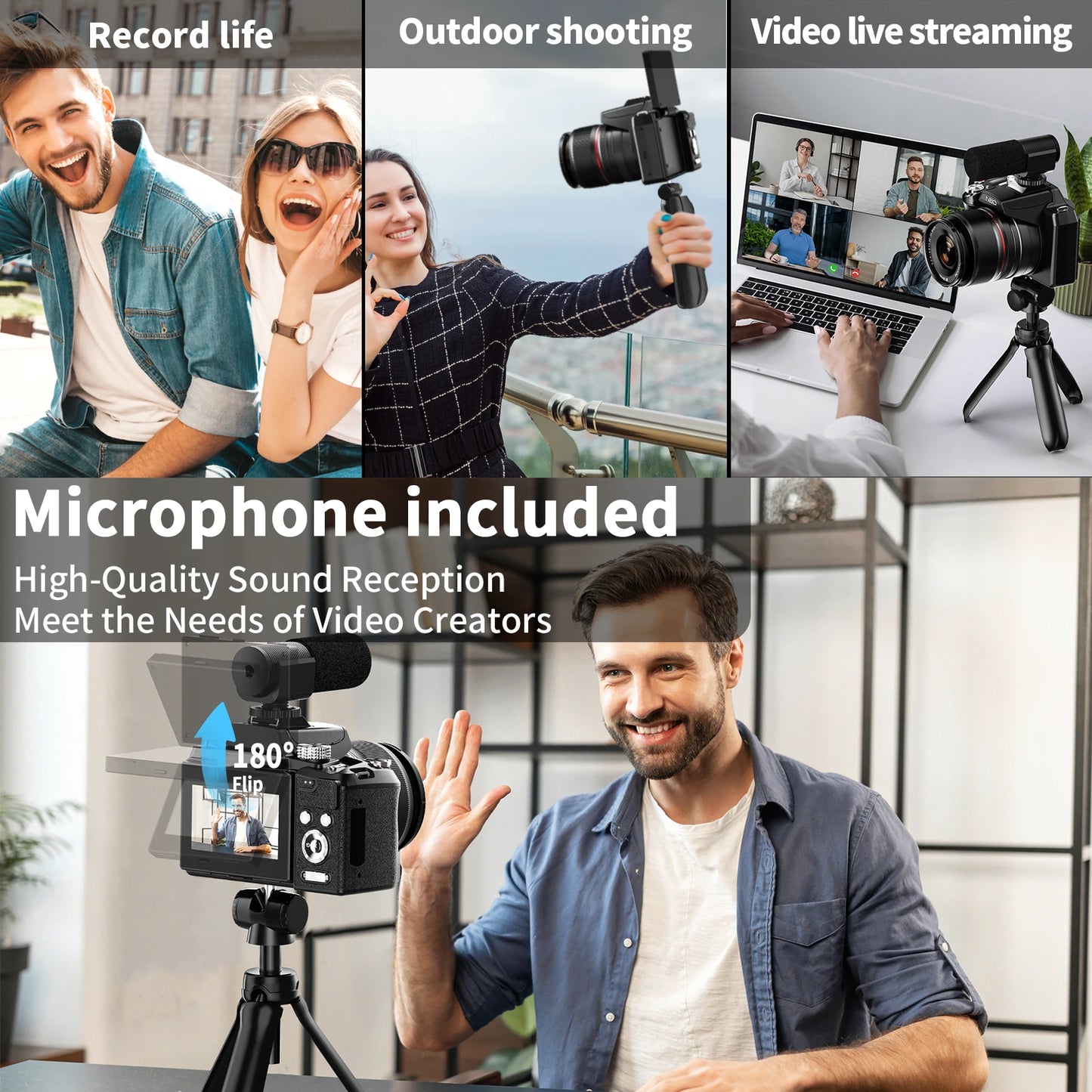 64MP Digital Camera - 5K Video, 16X Optical Zoom & WiFi Camera Control for Vlogging