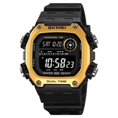 Digital Sport Watch - Waterproof Wristwatch With Countdown Timer & Alarm Function