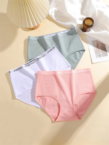 FINETOO 5PCS/Set Cotton High Waist Panties Women's Seamless Breathable Underwear Sexy Stretchy Comfort Briefs Lingerie S-XXL