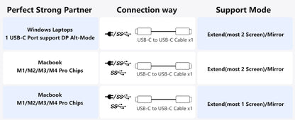 Portable Dual Monitor 14 Inch IPS Display - USB-C Laptop Screen Extender for Windows Mac