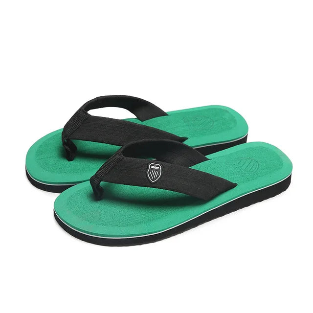 2025 Summer New Men's Flip Flops Indoor Outdoor Beach Sandals Thick Soft Sole Bathroom Slides Shoes Man Non-slip Home Slippers