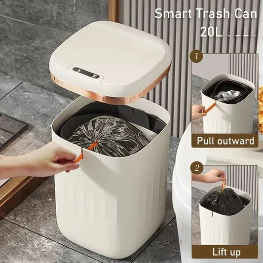 20L Smart Sensor Trash Can - Waterproof Large Capacity Kitchen  Bathroom Bin