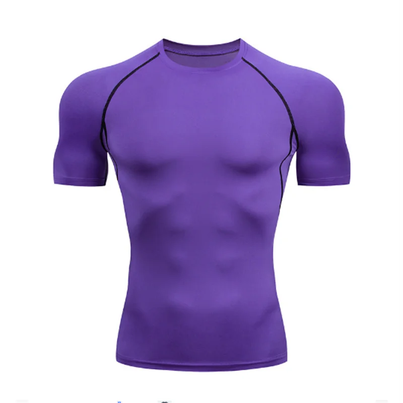 Compression Running Shirt - Men's Tight Short Sleeve Tee | Quick Drying Gym Sportswear