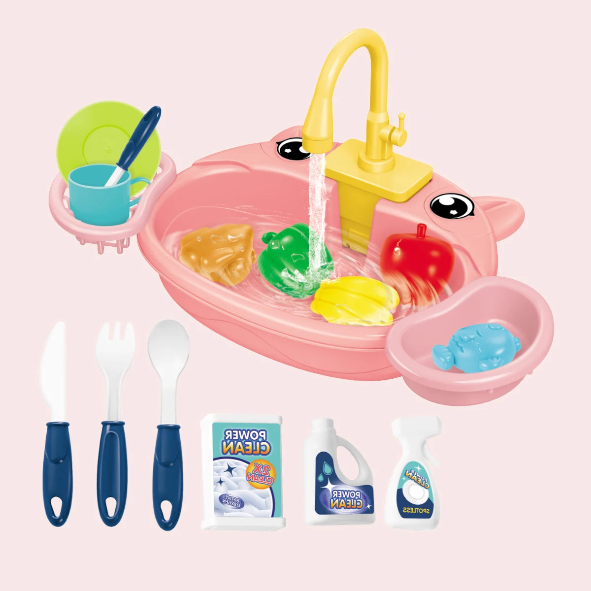 Dishwasher Kitchen Sink Toys, Toddler Kitchen Sink Toy Electric Playing Automatic Water Cycle System Toy Gifts for Kids ﻿