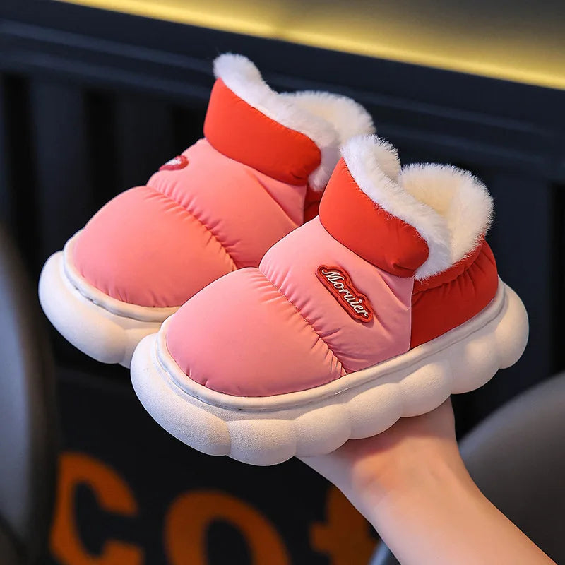 Children Winter Slippers - Waterproof Kids Cotton Slippers | Warm Woolen Home Shoes