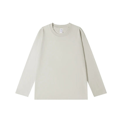 WAVLATII New Women Long Sleeve T shirts Female Blue 230 GSM Casual Oversized Tess Lady Solid Basic White Black Tops WLT2470