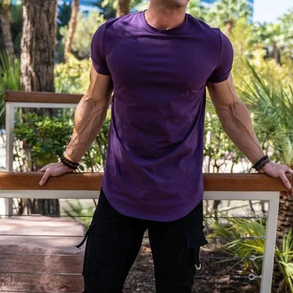 Men's Muscle Fitness T-shirt – Breathable Cotton Gym Tee | Short Sleeve Workout Shirt