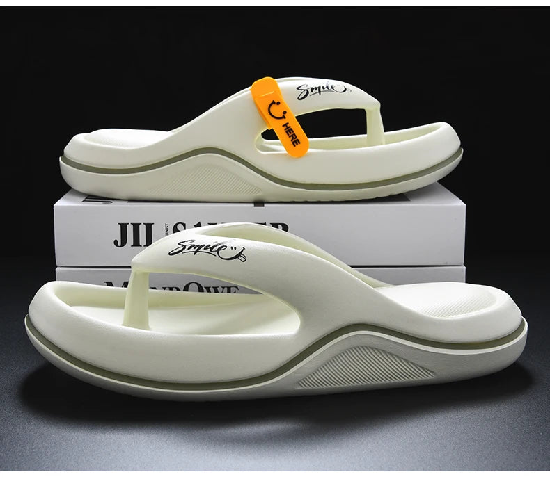 New Man Women Slippers Flip Flops Indoor Outdoor Beach Sandals Super Soft Bottom Slides Non-slip Thick Soled Men Slippers