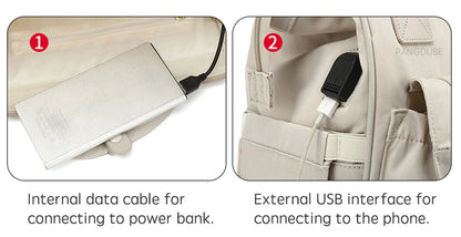 PANGDUBE Baby Nappy Bag with 2pcs Stroller Hooks Mummy Bag Backpack Waterproof Outdoor Travel Mommy Maternity Bag for Baby Stuff